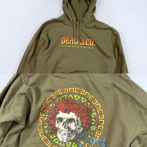 Dead & Co Playing In The Sand 2023 Hoodie Size XL Mens Olive Green Grateful Dead